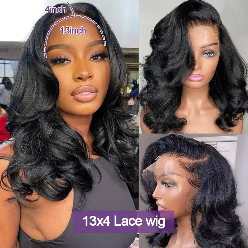 200% 바디 웨이브 HD 레이스 프론탈 가발 짧은 밥 - Glueless Wear And Go Human Hair Wig 리뷰 및 가격