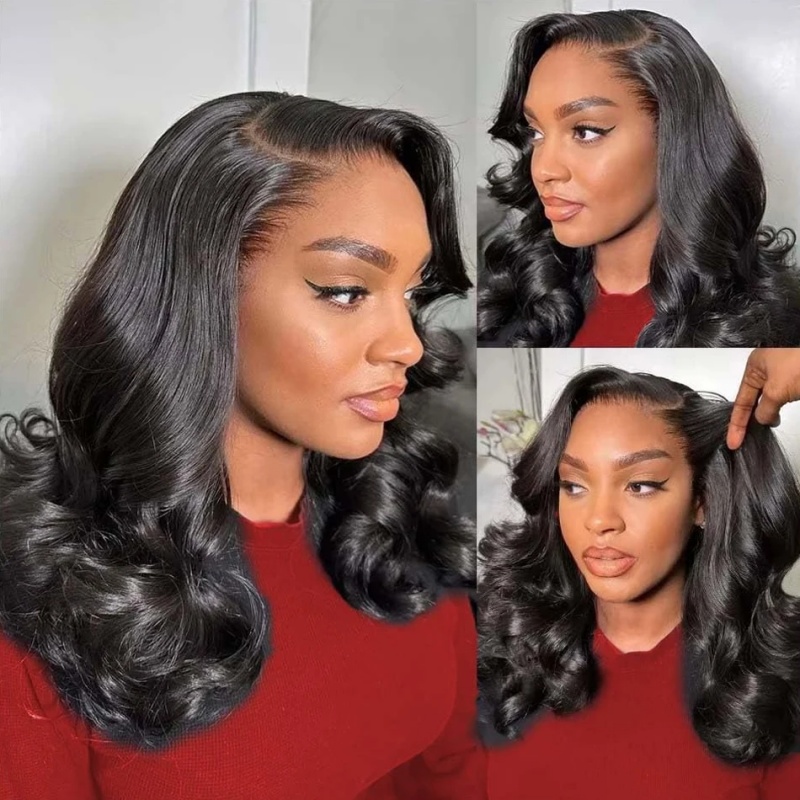 200% 바디 웨이브 HD 레이스 프론탈 가발 짧은 밥 - Glueless Wear And Go Human Hair Wig 리뷰 및 가격