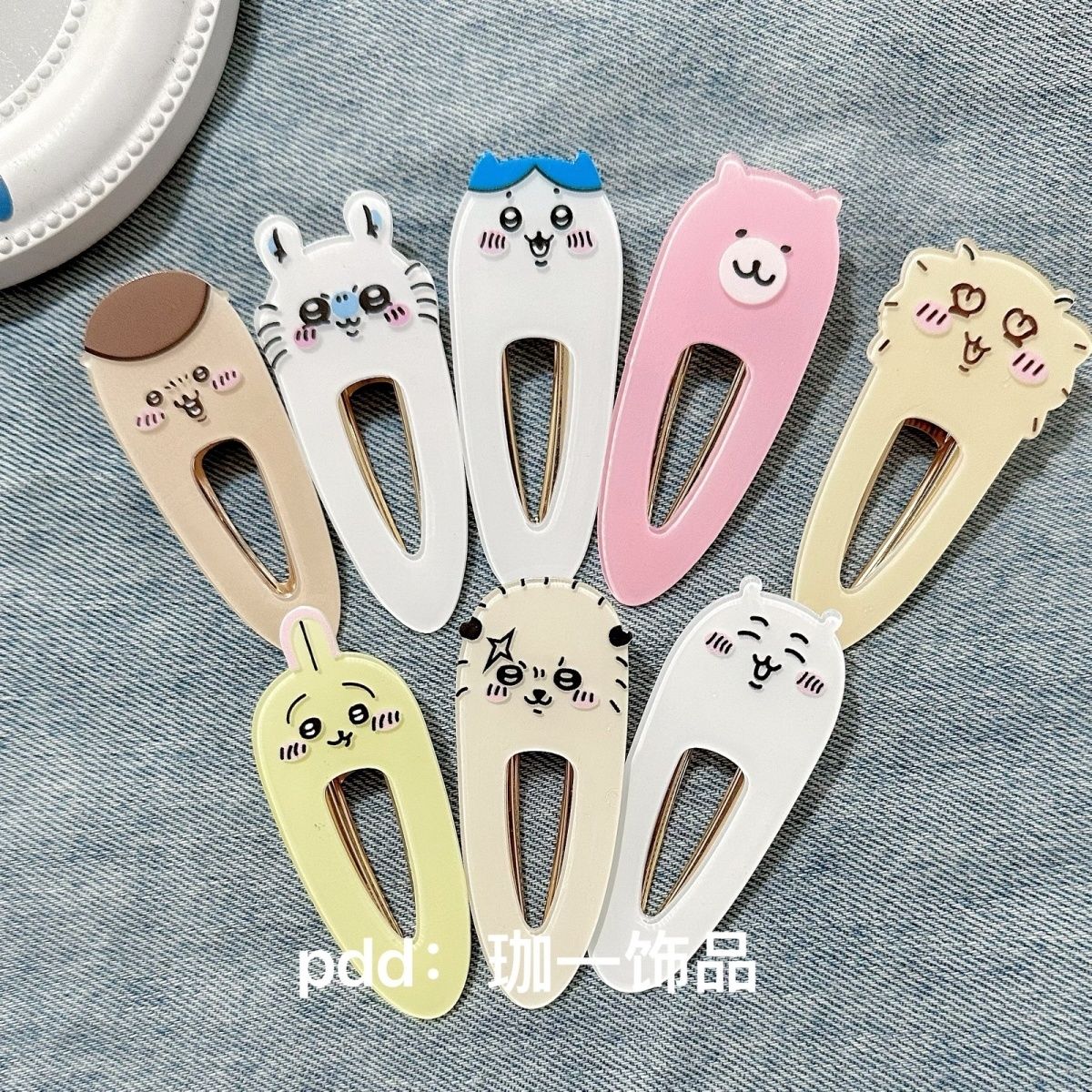 치이카와 아크릴 덕빌 헤어 클립 귀여운 우사기 하치와레 - Hair Bundles 리뷰 및 가격
