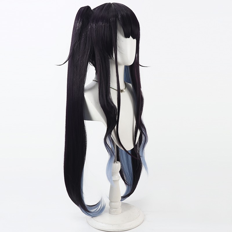 아이키요 후카 코스프레 가발 블루 아카이브 블랙 블루  - Synthetic Wigs 리뷰 및 가격
