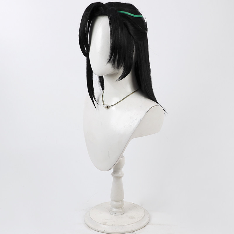사사누키 코스프레 가발 토우켄 란부 블랙 그린 짧은 합 - Synthetic Wigs 리뷰 및 가격