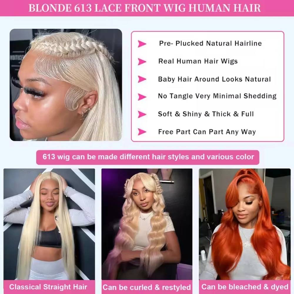 인모 613 220% 밀도 허니 블론드 스트레이트 가발 - Hd Lace Frontal Wig Human Hair Pre Plucked 리뷰 및 가격