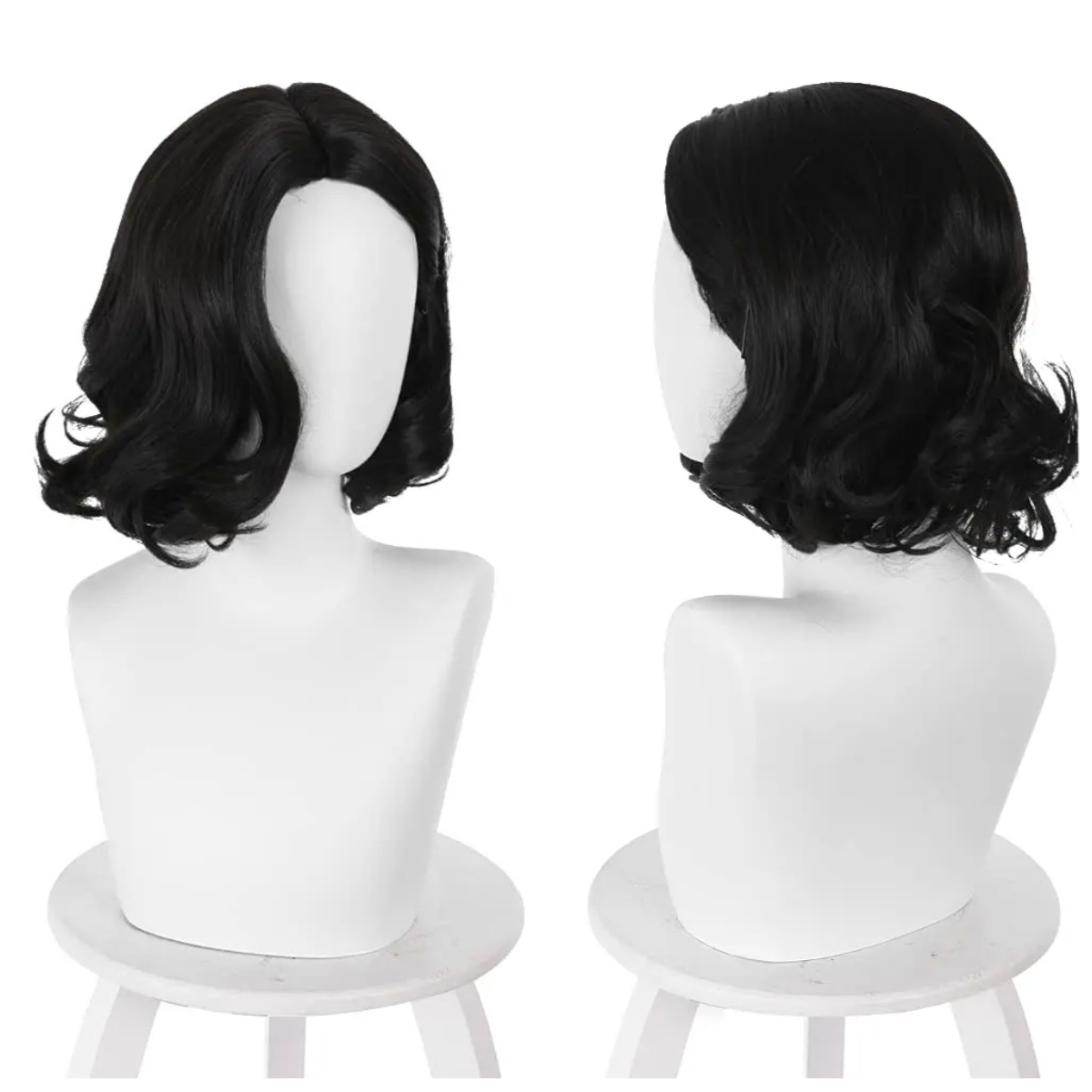 검정색 짧은 보브 웨이브 중간 가르마 애니메이션 파티  - Synthetic Braided Wigs For Black Women 리뷰 및 가격
